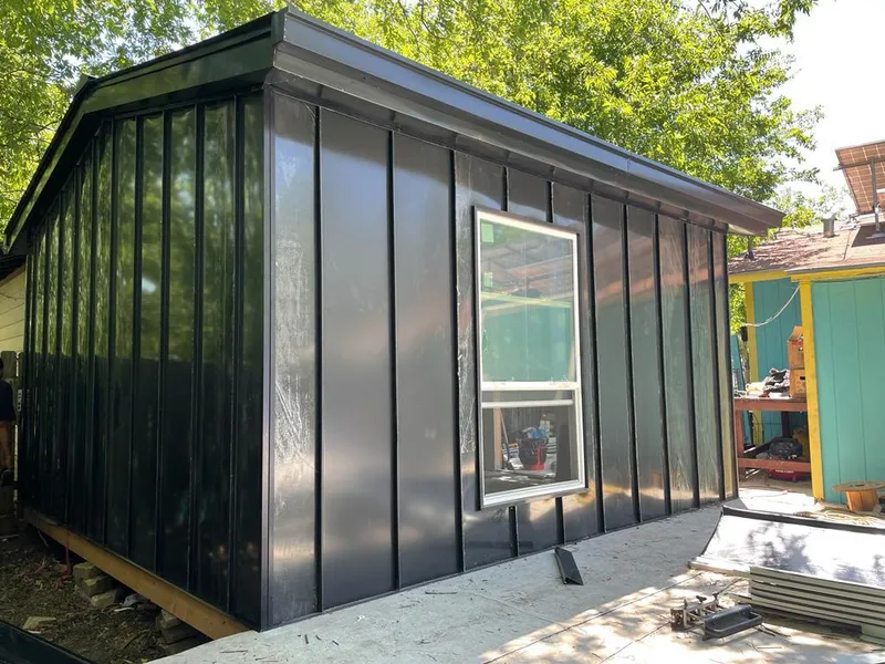 Black standing seam metal wall panels for Metal Roof Installation in Youngstown